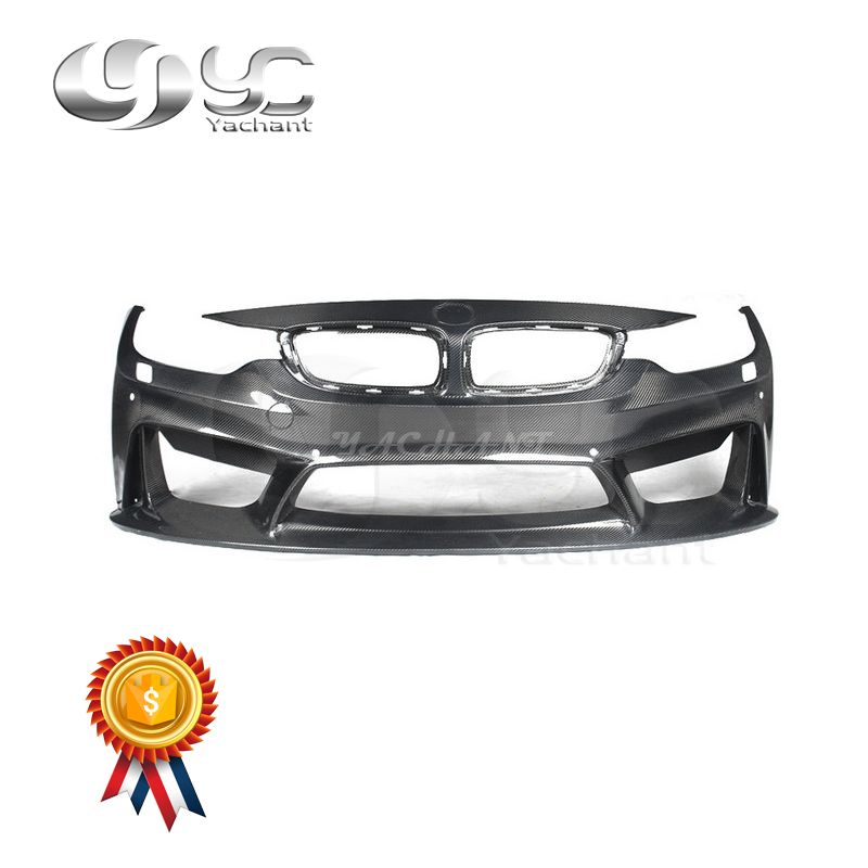 Trade Assurance Carbon Fiber Front Bumper Car Bar Fit For 2014-2017 F80 M3 F82 F83 M4 3DD Style Front Bumper