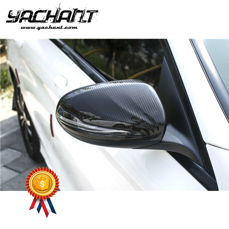 Trade Assurance Dry Carbon Fiber Mirror Cover Fit For 2015-2018 MB W205 C Class & C63 Sedan YC DESIGN Style Side Mirror Frame