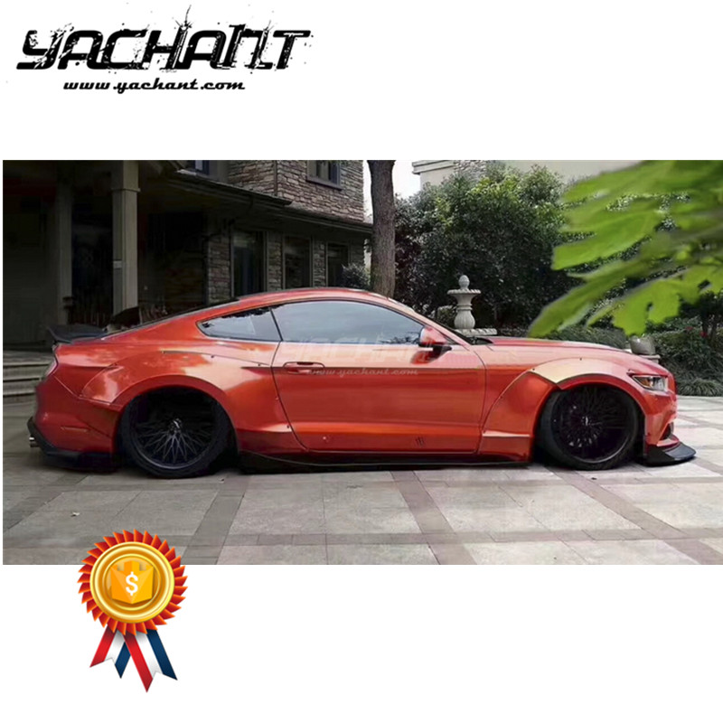 Trade Assurance Fiber Glass Wide Body Kit Fit For 2015-2017 Mustang RB DSN Style Wide Car Body Set Front Rear Lip Fender Flare