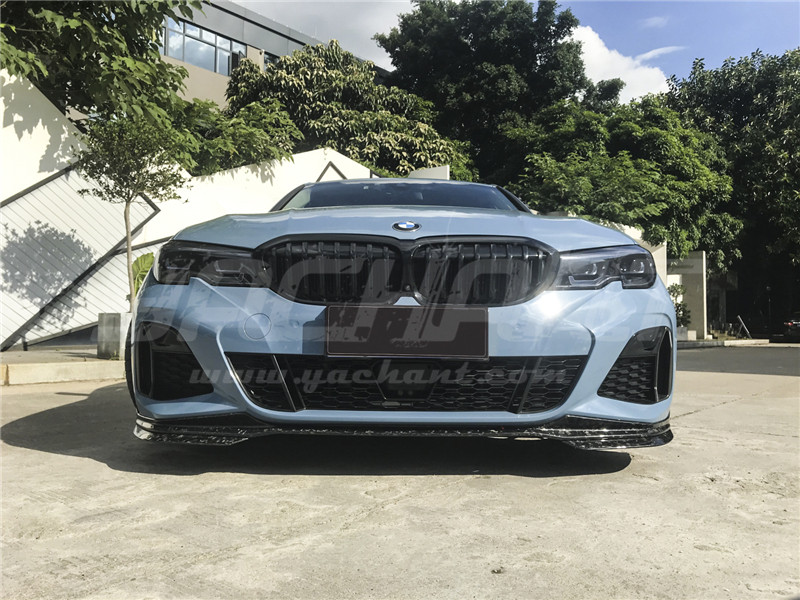 Trade Assurance Dry Carbon Fiber Front Lip Fit For 2019-2020 3 Series G20 G28 MPF Style Front Lip Forged Carbon Weave