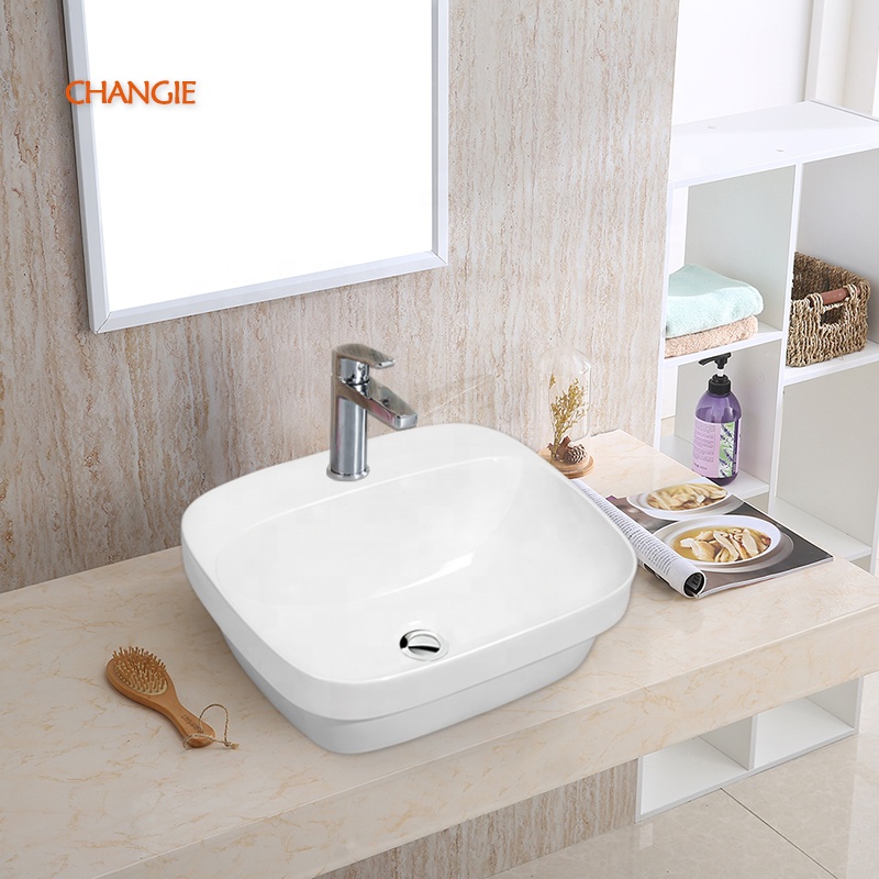 Changie Bathroom Ceramic Basin for Washing Sink For Hotel Exhibition Washroom 69237