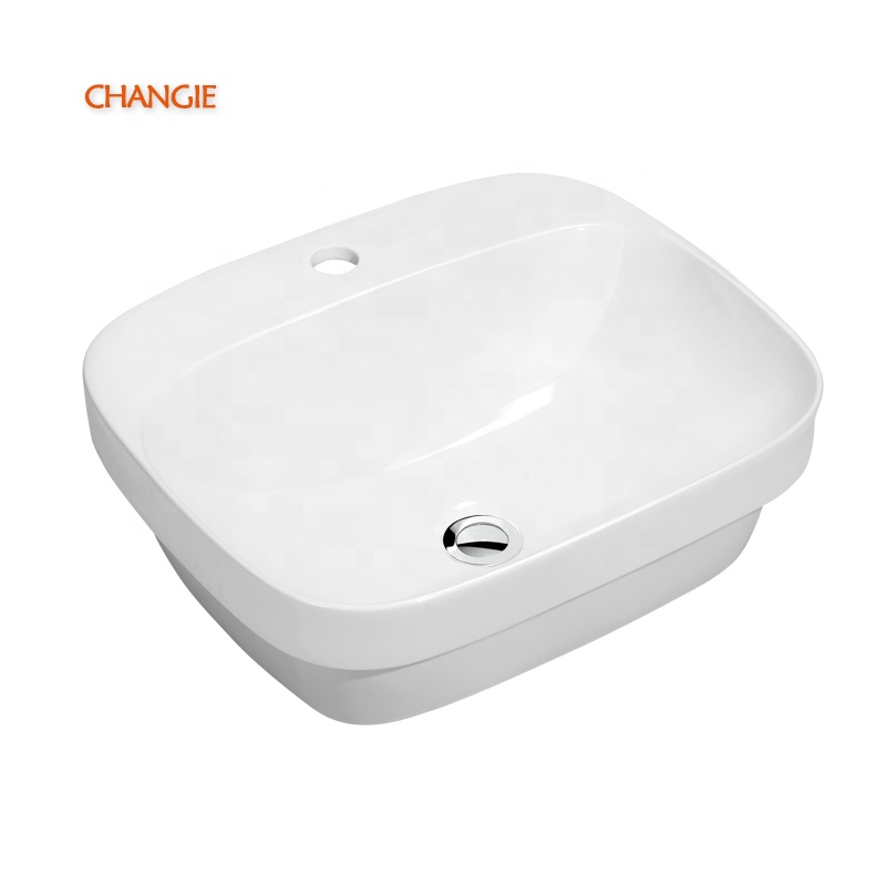 Changie Bathroom Ceramic Basin for Washing Sink For Hotel Exhibition Washroom 69237