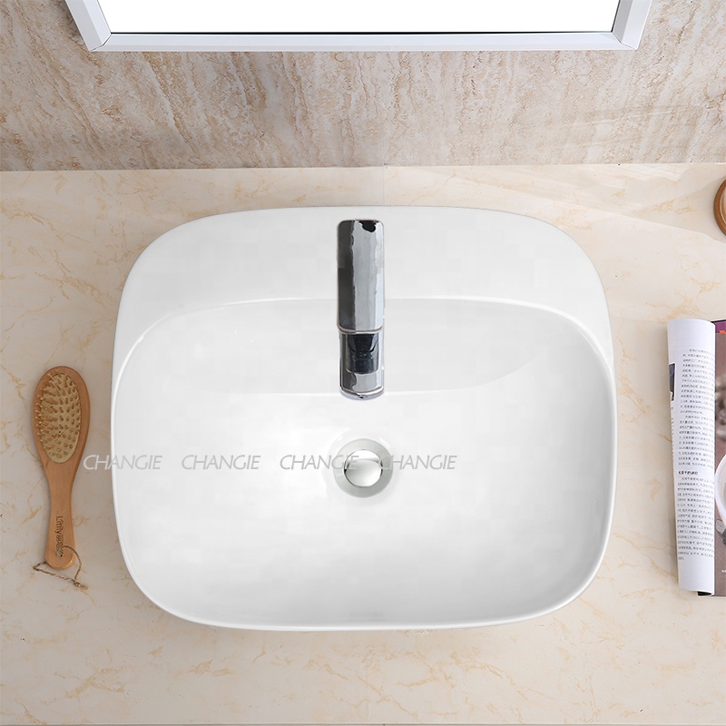 Changie Bathroom Ceramic Basin for Washing Sink For Hotel Exhibition Washroom 69237