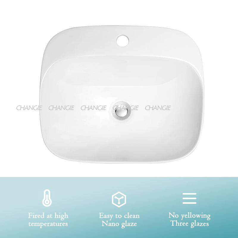 Changie Bathroom Ceramic Basin for Washing Sink For Hotel Exhibition Washroom 69237