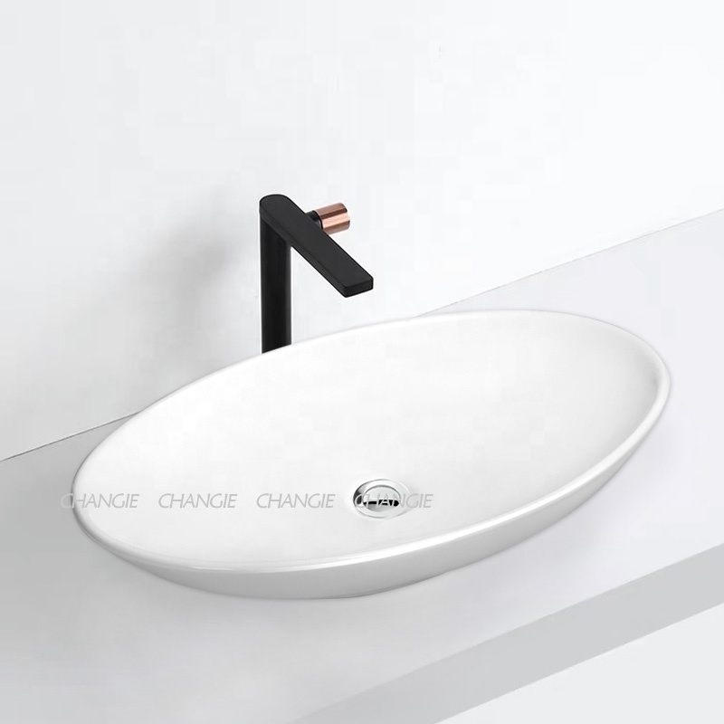 Changie Bathroom Ceramic Basin for Washing Sink For Hotel Exhibition Washroom 63001