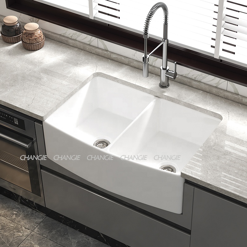 Kitchen dish washing Ceramic Sink hand basin farmhouse sink 3020A